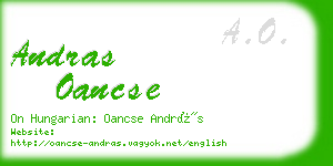 andras oancse business card